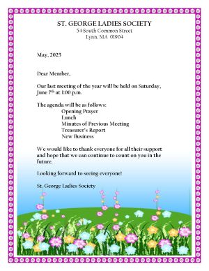 ST. GEORGE LADIES SOCIETY SPRING MEETING